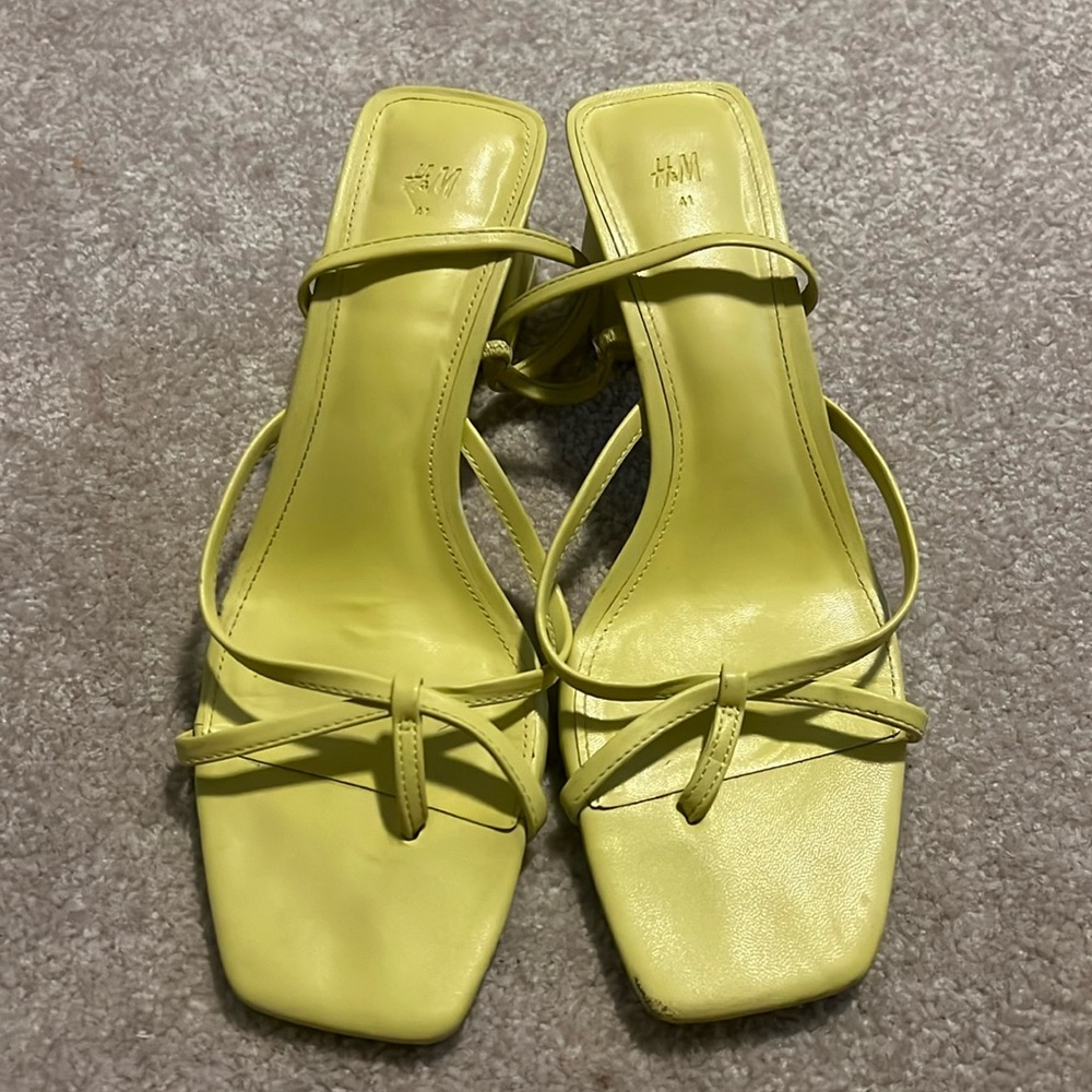 HM Slingback Shoes - EU 41 - Neon Yellow colour - Faux leather